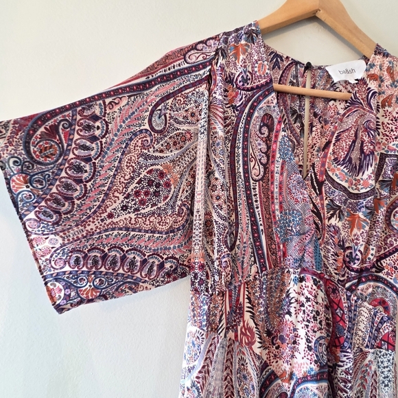 Ba&Sh Rose Boho Casual Hippie Maxi Dress With Paisley Print Bee Size Small - Picture 9 of 16